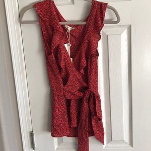 MaxStudio red floral blous